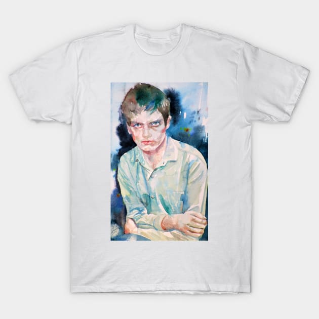 IAN CURTIS watercolor portrait .2 T-Shirt by lautir